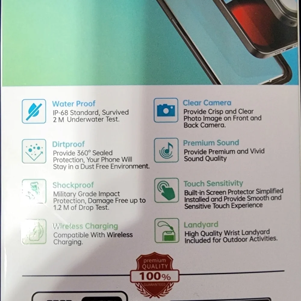 Universal IP68 Waterproof Phone Case - Black